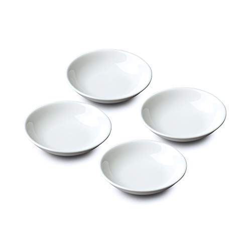 Wm Bartleet & Sons Set of 4 Porcelain Mini Sushi/Soy and Condiment Sauce Dishes 10cm – White