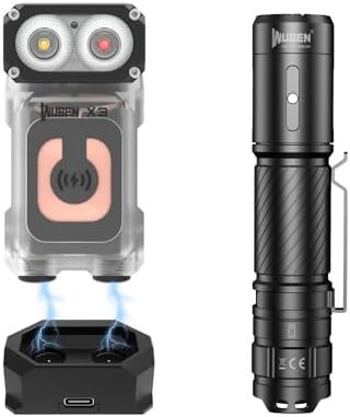 WUBEN C3 Flashlight 1200 High Lumens Rechargeable Flashlights Bundle X3 Mini Rechargeable Flashlight with Charging Base