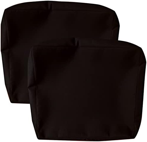 Cinnamonee Patio Seat Zippered Cushion Covers for Outdoor Furniture Black Set of 2, 22x24 Removable Slipcovers for Large Dining Chairs