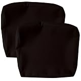 Cinnamonee Patio Seat Zippered Cushion Covers for Outdoor Furniture Black Set of 2, 22x24 Removable