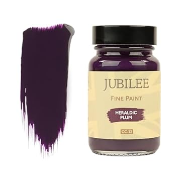 Guild Lane Jubilee Furniture Paint – Upcycle & Transform Wood, Metal & Glass – Soft Sheen Finish for Indoor & Outdoor – Durable & Easy to Apply Multi-Surface Paint (Heraldic Plum, 60ml)