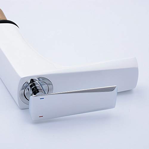Robinet de lavabo moderne en cuivre chromé pour mitigeur eau chaude