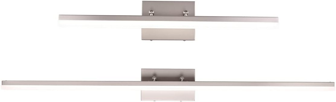 mirrea 48in 24in Modern LED Vanity Light for Bathroom Lighting Dimmable 46w 24w Brushed Nickel (Cold White 5000K)