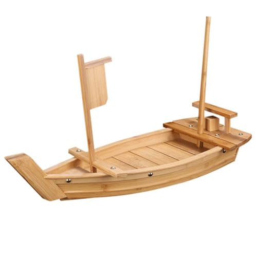Cozioz 61cm Wooden Sushi Boat Serving Tray – Large 24 Inch Sushi Plate for Restaurants and Home Dining, Elegant Sushi Serving Boat Platter