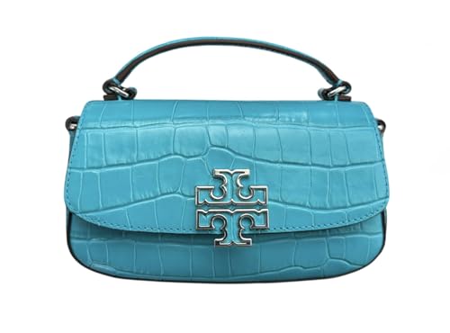 Tory Burch Britten Mini Top Handle Leather Crossbody Bag (Ocean Meadow)