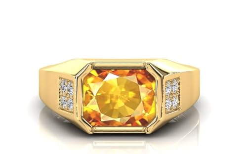Bague sunela en citrine naturelle de 8,50 carats plaqué or pour collectionneur averti
