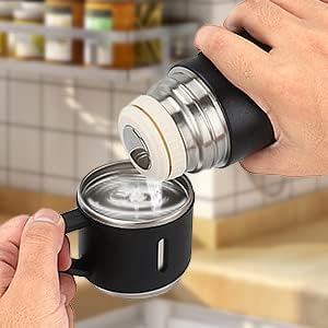 Vacuum Flask Set 500ML Stainless Steel Thermos Bottle with 2 Steel Cups, Coffee Tumbler & Tea Mug Gift Set, Hot & Cold Water Bottle with Gift Box – Diwali Gifts for Employees (Black)