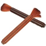 CVUTOVO 2 Stück Erhu Reinigungsset mit Sandelholzgriff und Wollborsten zur Effektiven Geigenreinigung und Staubentfernung für Violine und Erhu Zufällige Farbe