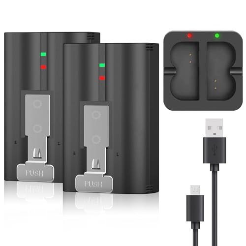 2-Pack 6040mAh Replacement Battery with Charger Station for Ring-Doorbell 2/3/4, Spotlight and Stick Up Cam, Rechargeabl - Detailed View