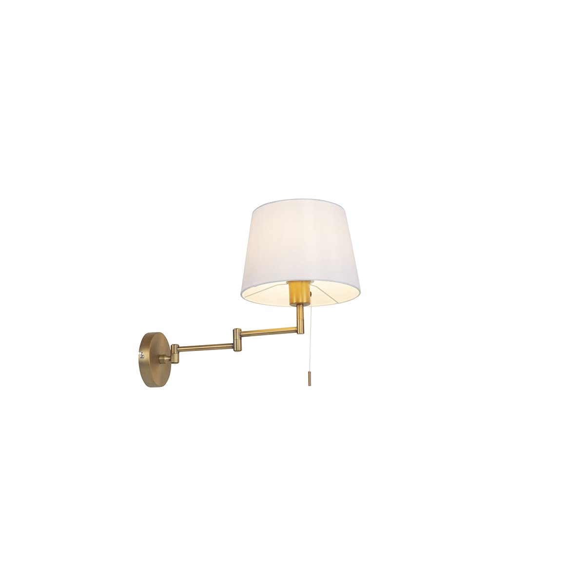 Qazqa Moderno Lámpara de pared inteligente bronce con pantalla blanca con WiFi A60 - Ladas Deluxe Acero/Textil Redonda Adecuado para LED Max. 1 x 4.9 Watt