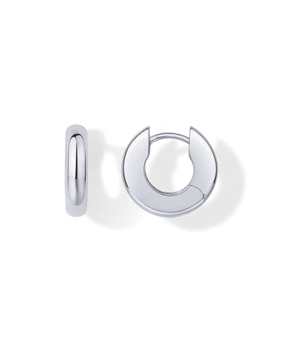 Image of PAVOI 14K Gold Plated Chunky Huggies Earrings for Women - 925 Sterling Silver Posts Small Gold Huggie Hoop Earrings - Ultra Thick Hoops Trendy Jewelry