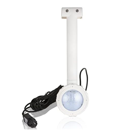 Gre Lagp8 - Proyector Led Colgante Para Piscinas Elevadas De Pared De Acero, Luz Blanca