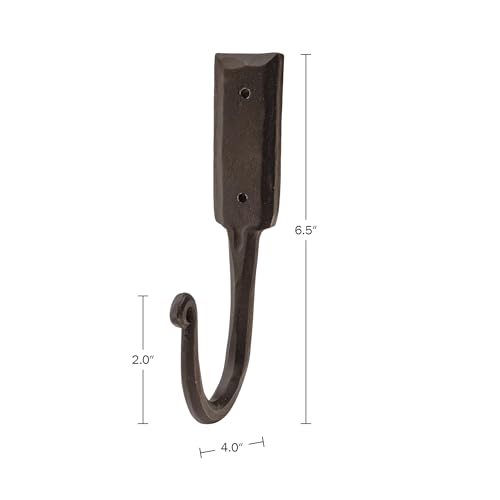 Kings County Tools Coat Hooks Heavy Duty 2-Pack - Large 6.5” Hand Forged Rustic Iron Handmade Wall Hooks for Hanging Heavy Duty Pots and Pans, Coats, Hats, Towels or Bags (Black) by Kings County Tools - Image 6