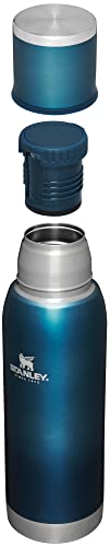 Image of Stanley Adventure-To-Go Vacuum Bottle 25 oz | Wide Mouth with Leakproof Cup Lid | Keep Drinks Hot or Cold | Packable for Travel | Insulated Stainless Steel Thermal Bottle | BPA-Free | Blue Glow