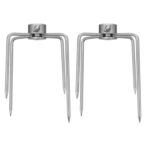 Garneck Data [ Set 2 Pezzi Forchette Per Girarrosto in Metallo, Accessori Barbecue Per Carne Allo Spiedo, Aste Rotanti Leggere e Compatte Per Grigliate All'aperto e Picnic