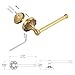 Lucyound Antique Brass Toilet Paper Holder, Bathroom Tissue Roll Holder Wall Mount, Vintage Gold Decorative Bathroom Accessories, Brass Petal-Relief Series