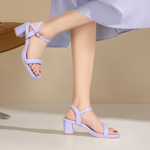 Image of Women's Chunky Block Heeled Sandals Open Toe Strappy Heel