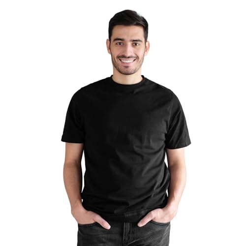 Image of TIMSTAR Black Plain T-Shirt for Men - Soft Poly Classic Fit - Medium