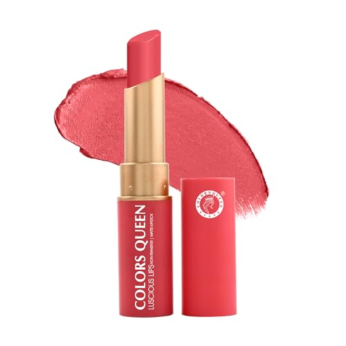 Image of Colors Queen Luscious Lips - Non Transfer Creamy Matte Lipstick | Highly Pigmented with Smooth Application | Long Lasting Lipstick Waterproof | Smudge Proof Lipstick for Women (03 - Rosy Sunday - 3.5g)