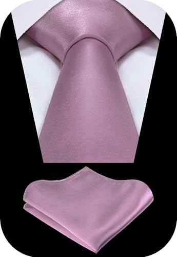 Image of TIE G Solid Satin Woven dyed Color Formal Black Necktie and Pocket Square Sets in Gift Box