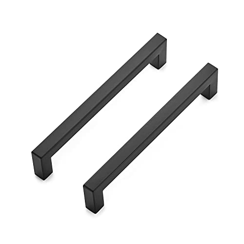 Image of Ravinte 35 Pack 6-1 /4 Inch Kitchen Square Cabinet Handles Matte Black Stainless Steel Drawer Pulls Hardware