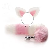 ღFácil de llevar y usar sensensen Wolf Fox Tail Clip Orejas y Fox Tail Halloween Christmas Fancy Party Disfraz Juguetes para niños