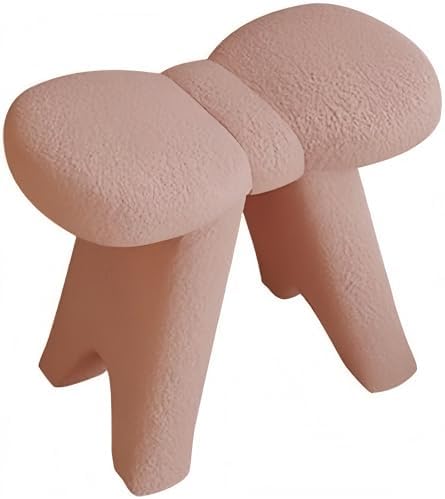 Creative Butterflies White Stool - Solid Wood Makeup Chair with High-Density Cushion & Bow Design | No Assembly Vanity Seat for Bedroom, Dressing Table, Entryway - Ideal for Women