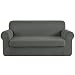 CHUN YI Jacquard Sofa Covers 2-Piece Stretch Polyester Spandex Fabric Couch Slipcover, 3 Seater Cushion Sofa Furniture Protector for Couch (Sofa, Dove Gray)