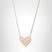 Kendra Scott Ari Heart Short Pendant Necklace in 14k Gold-Plated Brass, Rose Quartz, Fashion Jewelry for Women
