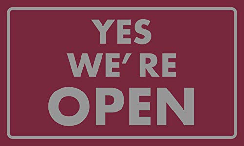NoTrax Tapete de mensagem de segurança 194, Yes We're Open, 9,5 x 1,7 m, carvão, 194SYO35CH