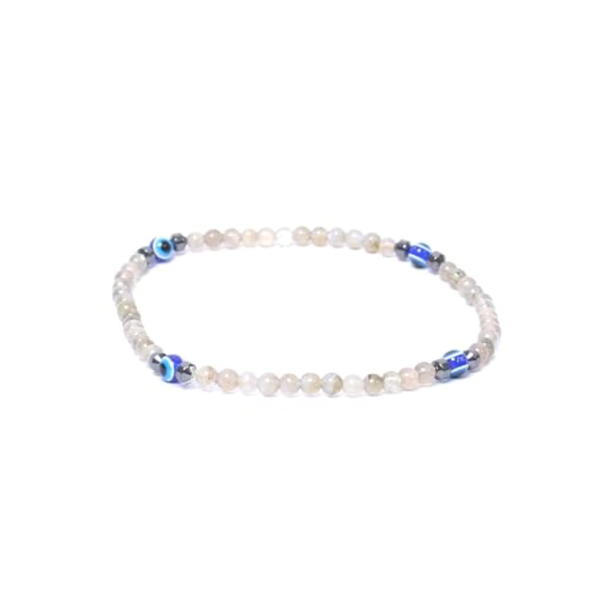 Feng-Shui Natural Labradorite Crystal Anklet, Energized Beads