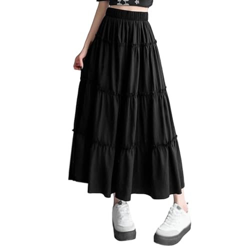 Falda midi cintura alta mujer conjuntos primavera verano ropa informal cómoda