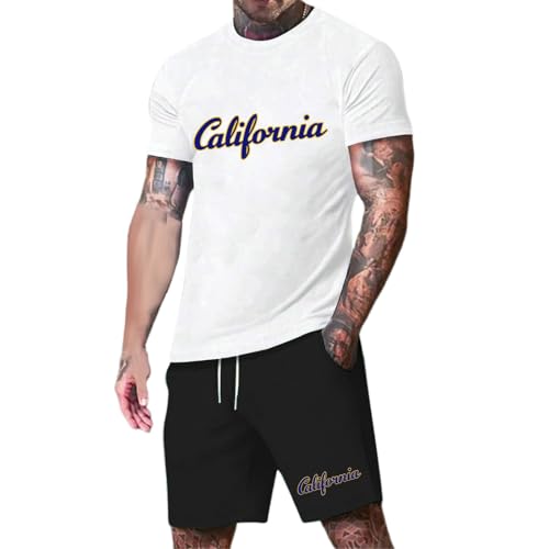 T-shirt à manches courtes et short pour hommes ensemble homme York noir M