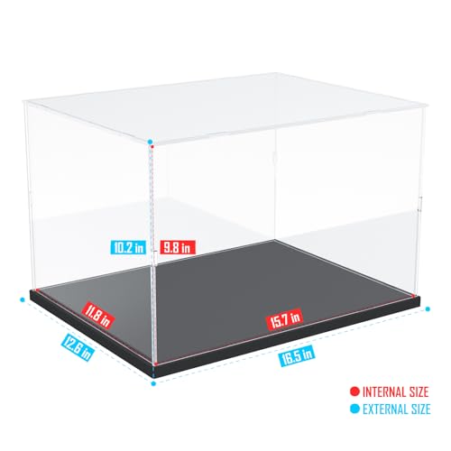 Image of Choowin Acrylic Display Case for Lego 76419 for Lego Hogwarts Castle and Grounds for Lego Display Thickened Clear Acrylic Display Cases for Collectibles Assemble Dustproof Display Box(Black Base)