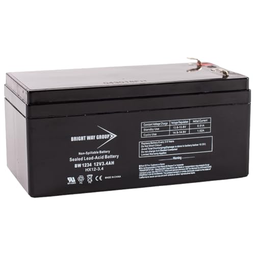 Bright Way Group BP3.6-12 B&B Compatible SLA Battery, 12V 3.4Ah Т1 BW1234-F1