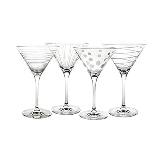 Fun Mikasa Cheers Martini Glass Set of Four