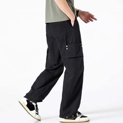 XYXIONGMAO Men's Grey Streetwear Sweatpants Techwear Cargo Pants Hip Hop Loose Multi Pocket Baggy Casual Tactical Pants4