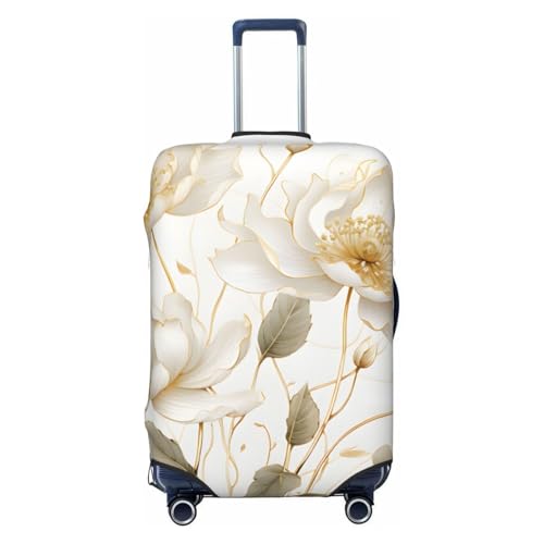 White Lotus Flower Luggage Covers For Suitcase, Suitcase Cover Protector Anti-Scratch Travel Suitcase Cover Fit 18-32 Inch Luggage