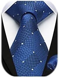 HISDERN Plaid Ties for Men Checked Necktie And Handkerchief Set for Wedding formal Business