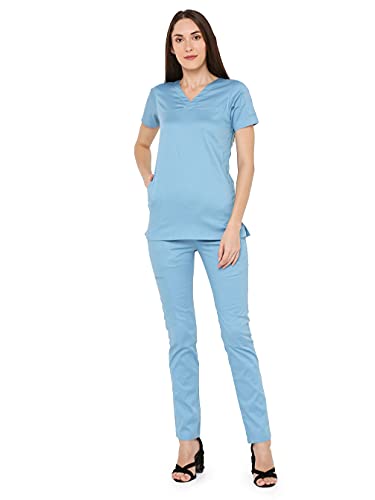 Image of Associated Uniforms Womens Cotton Slim Fit Scrub Suit with Lycra /Spandex /Stretch feel (LYCO)