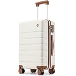 Carry on Luggage Suitcase, 22x14x9 Airline Approved 20 Inch Hardside Carry-on Luggage with Spinner Wheels, Hard Shell Luggage with TSA Lock, Hard Case Small Travel Suitcase (White, 20-Inch)