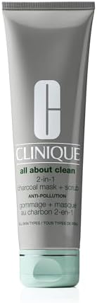Clinique All About Clean 2-in-1 Charcoal Mask + Clay-Based Scrub, Cleansing Face Mask + Exfoliating Face Scrub For All Skin Types, 100ml