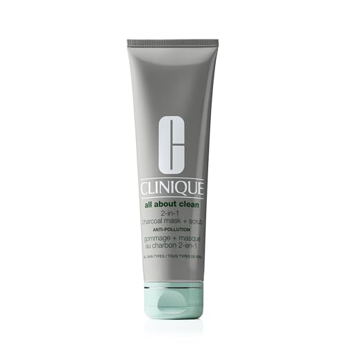 Clinique All About Clean 2-in-1 Charcoal Mask + Scrub | Detoxifying + Refining Face Mask And Exfoliating Face Scrub, 100 ml.