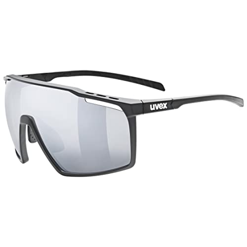 Uvex mtn Perform - Sports Sunglasses for Men and Women - Anti-Fog Technology - Comfortable & Non-Slip - Black Matt/Silver - One Size