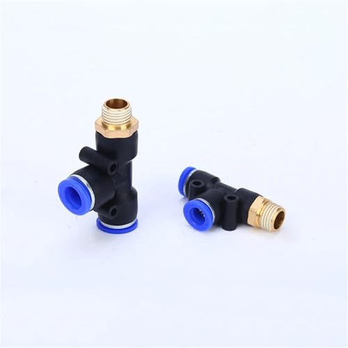 Conector neumático en T para montaje de circuitos de aire en talleres mecánicos 6