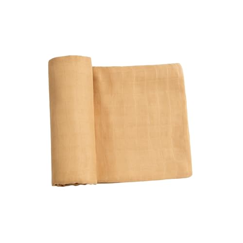 Image of Meracorallo Muslin Swaddle Blanket Silky Soft Receiving Blanket Swaddle Wrap for Baby Boys and Girls, 47 x 47 inches, Yellow