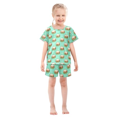 UMIRIKO Sandwich Food Summer Short Sleeve Pajamas Sleepwear PJ Set B0404611