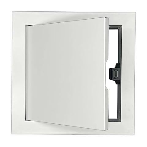 RLOZUI Access Door 8" X 8" Steel Access Panel Door with Aluminum Alloy Frame for Drywall, Wall and Electrical and Plumbing Service Door Cover 8 (White, 8 x 8 inch) Cover
