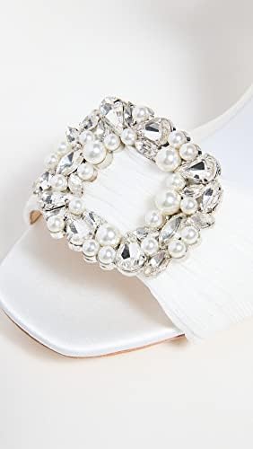 Badgley Mischka Women's Nixie Heeled Sandal, White Satin, 10 | Image 3