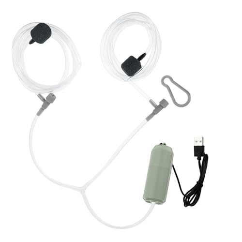 GALPADA 1Set USB Oxygen Pump for Fish Tank Lightweight Aquarium Easy Installation Dual Outlet Design for Indoor Aquariums and Fish Tanks Portable